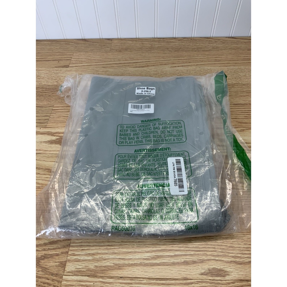 8 pk Travel Gray Shoe Bags Drawstring Reusable‎ Bags